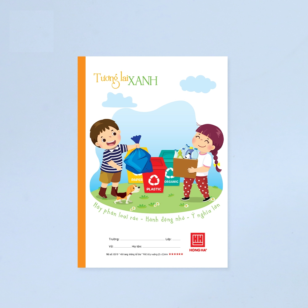 Lốc 10 vở 5 ôly 48 trang School Tương Lai Xanh Hồng Hà 0519