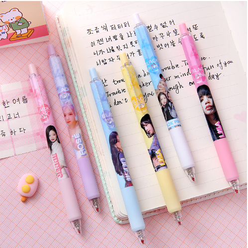 Bút Bi Bấm Hàn Quốc Blackpink Siêu Dễ Thương - Bút Bi Viết Văn Phong Mực Đen