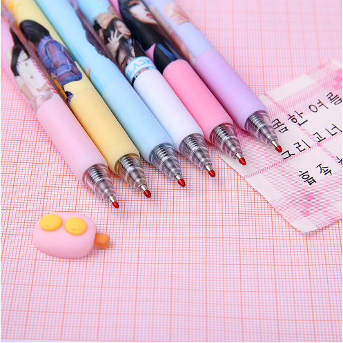 Bút Bi Bấm Hàn Quốc Blackpink Siêu Dễ Thương - Bút Bi Viết Văn Phong Mực Đen