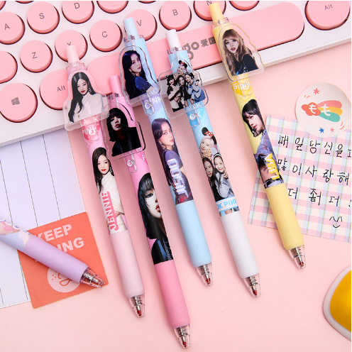 Bút Bi Bấm Hàn Quốc Blackpink Siêu Đáng Yêu - Bút Bi Viết Văn Phong Mực Đen
