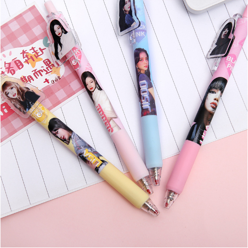 Bút Bi Bấm Hàn Quốc Blackpink Siêu Đáng Yêu - Bút Bi Viết Văn Phong Mực Đen