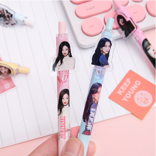 Bút Bi Bấm Hàn Quốc Blackpink Siêu Đáng Yêu - Bút Bi Viết Văn Phong Mực Đen