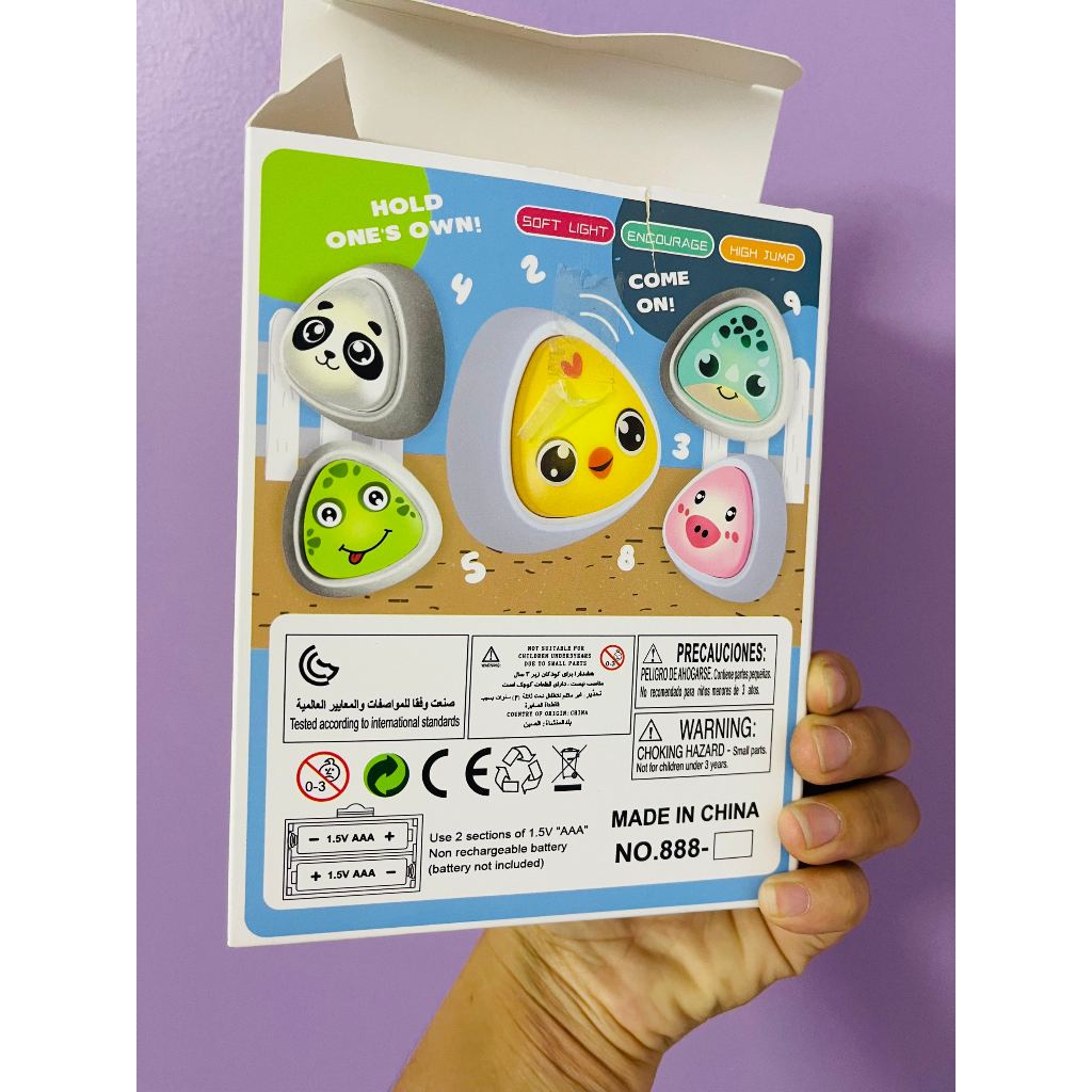 Kèm pin -Đồ chơi vận động - Bộ chạm nhảy hỗ trợ tăng chiều cao, âm thanh vui nhộn, màu sắc dễ thương cho bé