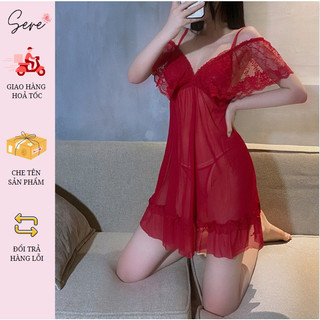 Sere váy ngủ xoè đầm ngủ quyến rũ chất liệu thun ren vh3322