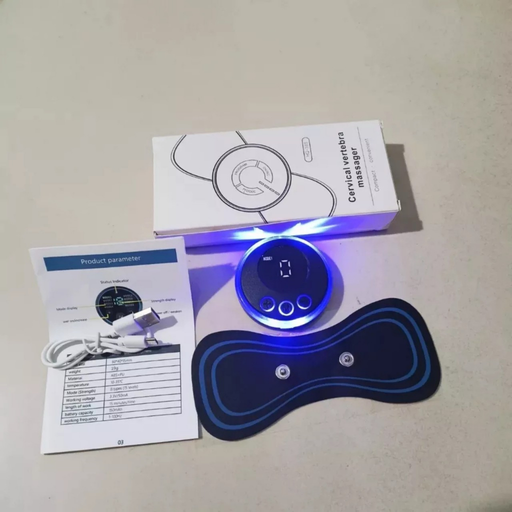 Miếng dán massage xung điện cổ vai gáy, bắp tay, lưng 10 chế độ mát-xa, pin sạc - Máy massage mini toàn thân