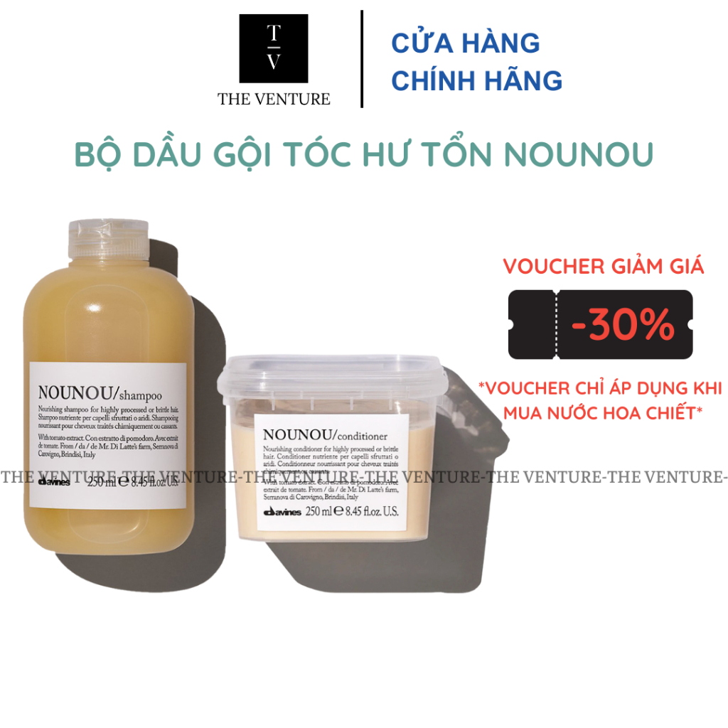 Combo Dầu Gội Davines Nounou Shampoo và Dầu Xả Davines Nounou Conditioner Chính Hãng - 250ml