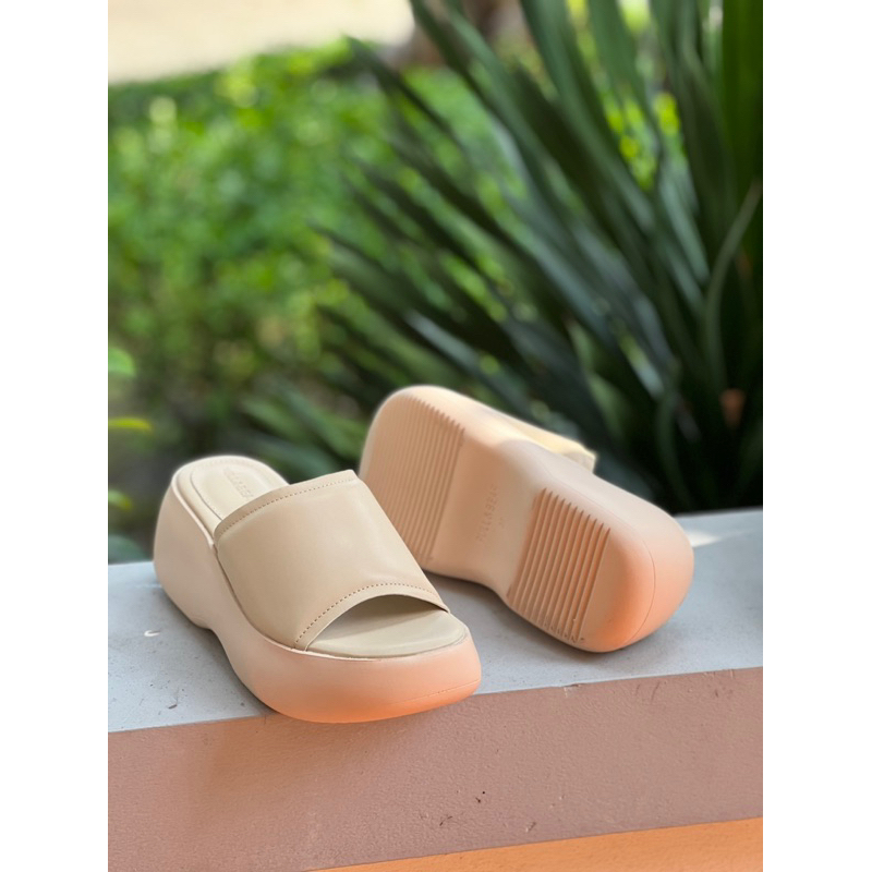 Dép bánh mì cao 7cm quai ngang thời trang