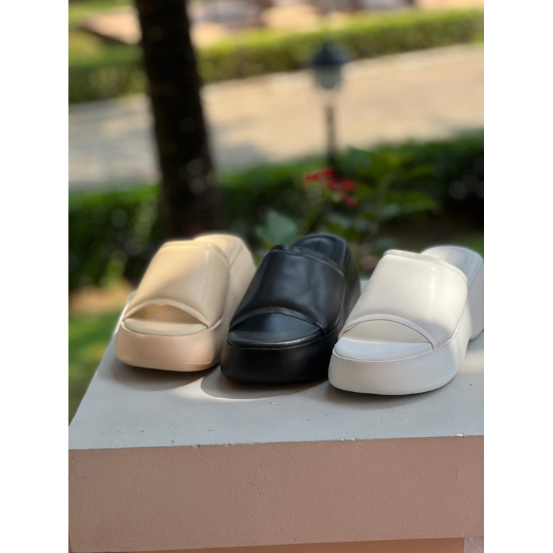 Dép bánh mì cao 7cm quai ngang thời trang