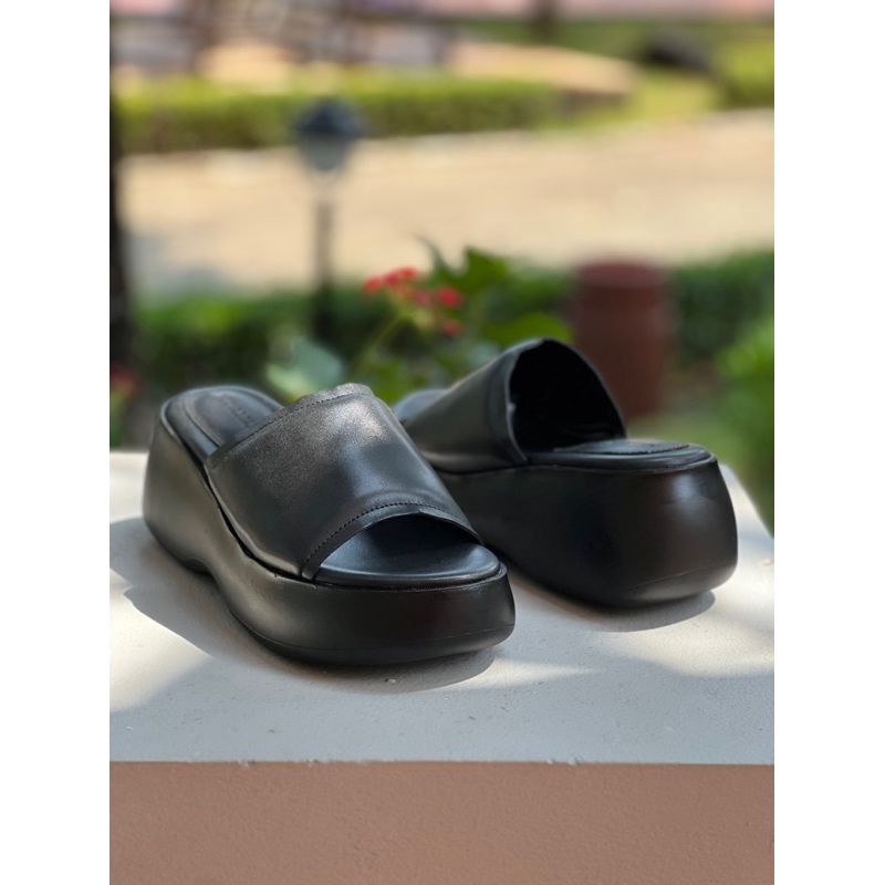 Dép bánh mì cao 7cm quai ngang thời trang