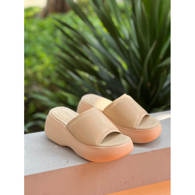 Dép bánh mì cao 7cm quai ngang thời trang