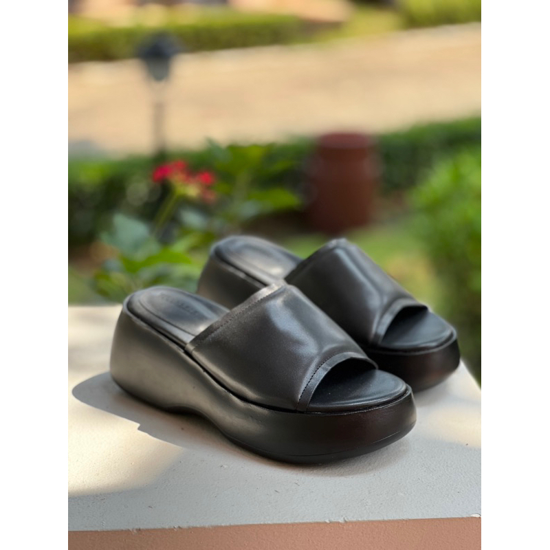 Dép bánh mì cao 7cm quai ngang thời trang