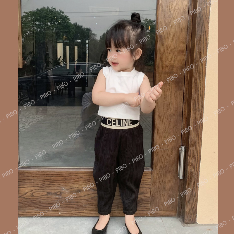 Quần Dài Bé Gái Dáng Baggy, Áo Croptop Cho Bé Gái Thoáng Mát - BabyBoo - PiBo Store