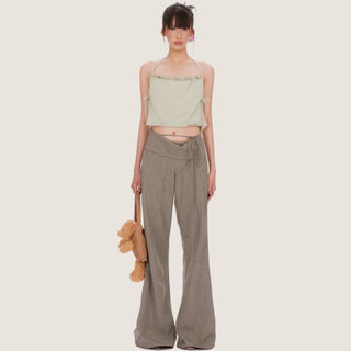 Áo aeie jr. TOPLESS TOP áo cột dây cổ, thân trước đổ, lớp trong may nhún, xẻ hai bên sườn áo, trang trí nơ cột.