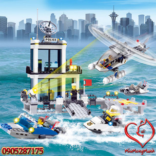 Trạm Cảnh Sát Biển 536 Chi Tiết City Đồ Chơi Lắp Ráp Xếp Hình MOC DIY