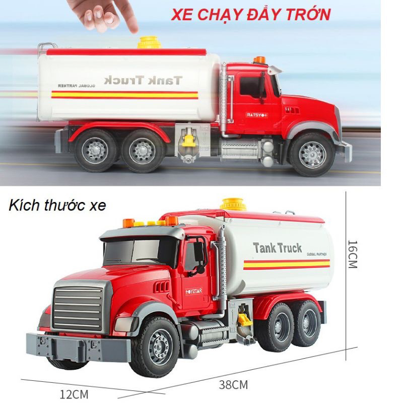 Xe bồn chở nước cứu hoả có nhạc TOYSTAR - xe chạy bánh đà