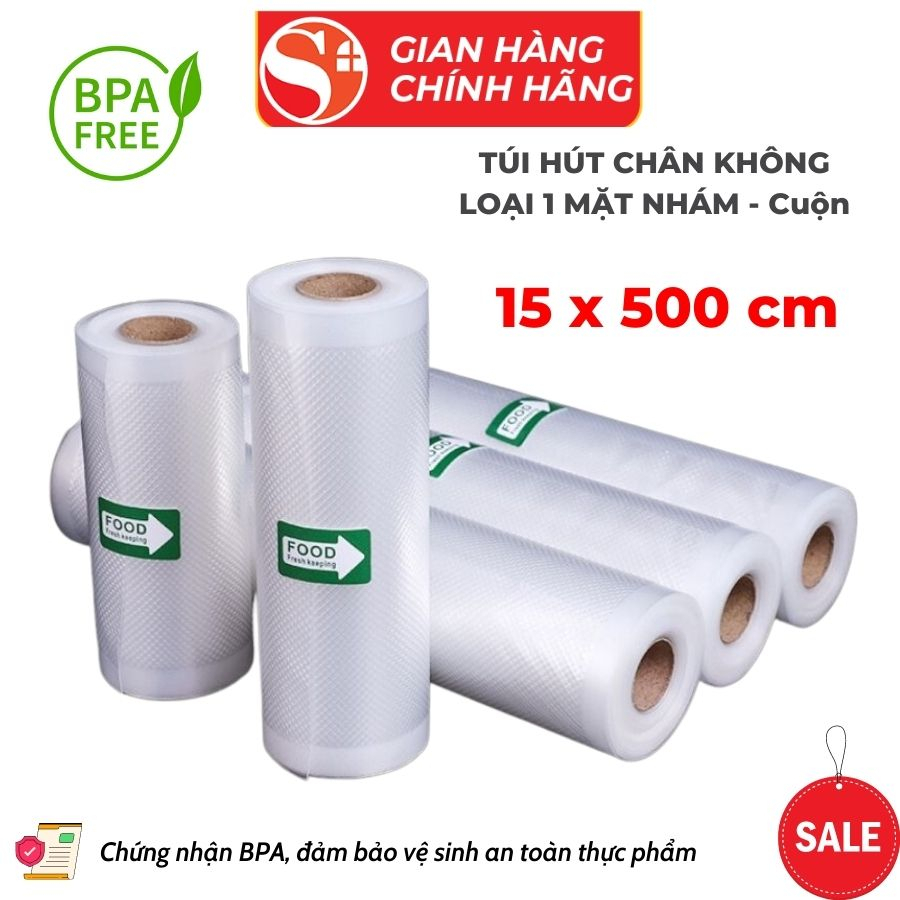 Túi Hút Chân Không ShineYe Loại Cuộn Nhám Cao Cấp, Chiều Dài 5 Mét Bảo Quản Thực Phâm - Cuộn 15x500