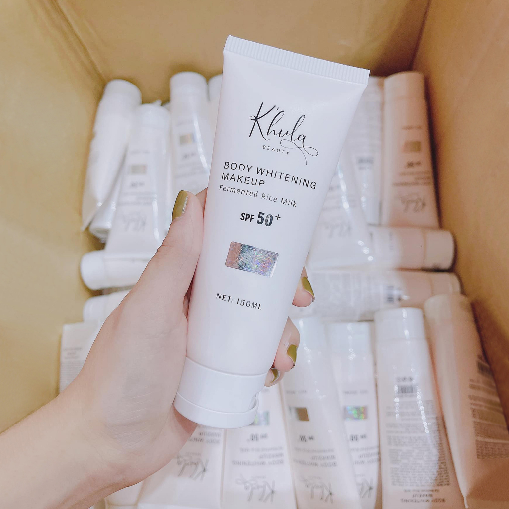 Kem makeup body K’hula Beauty Whitening Makeup dưỡng trắng nâng tone tức thì, chống nắng SPF50+ tuýp 150ml - ROXI Beauty