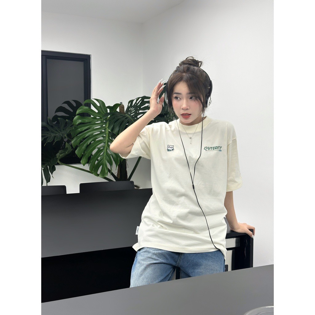 Áo Thun Outerity Meowment Unisex Form Rộng Chất Liệu Cotton, Áo Phông Nam Nữ Hai Màu Đen Trắng | BigBuy360 - bigbuy360.vn