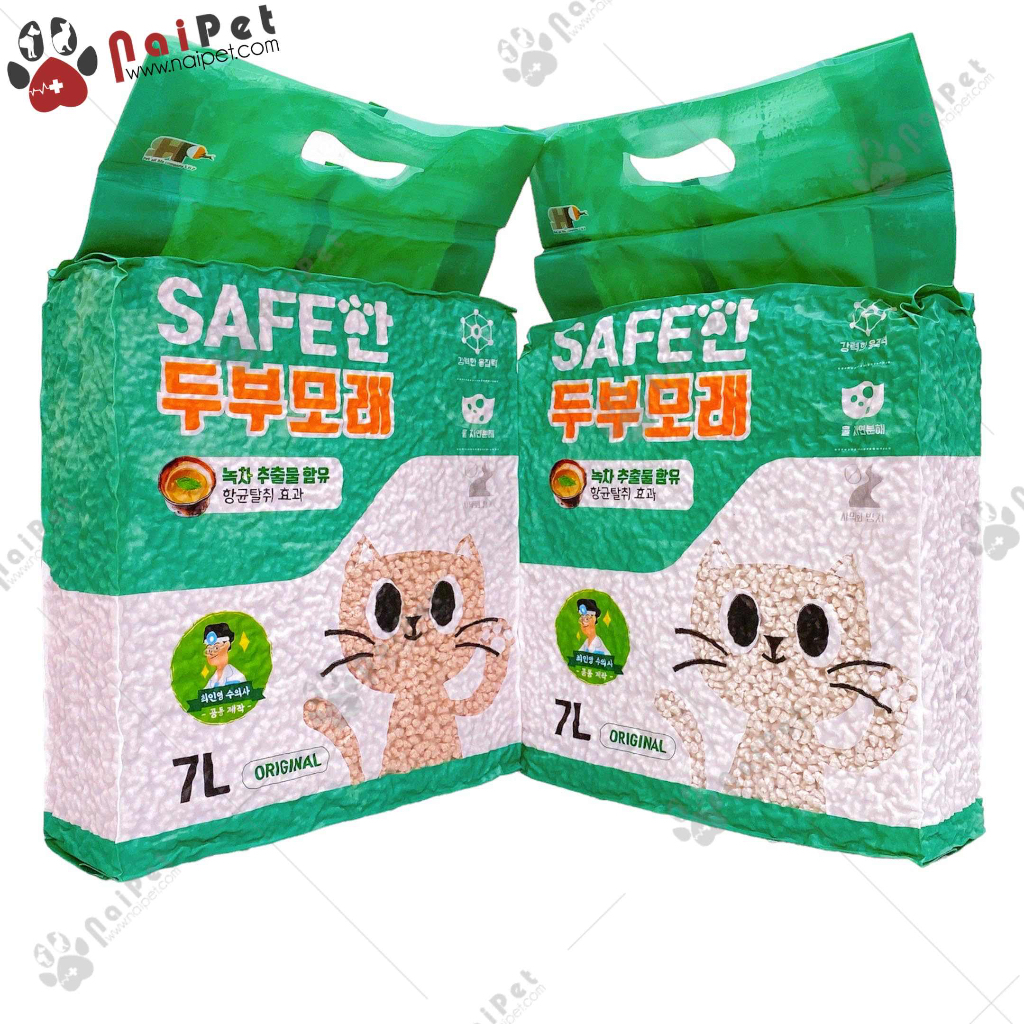 Cát Vệ Sinh Cát Đậu Nành Đậu Tuyết Tofu Safe 7L CDN004