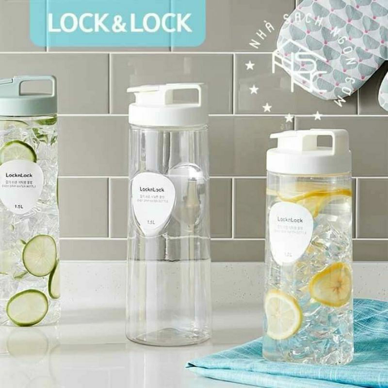 Bình Nước Lock&Lock Easy Grip Water Bottle 1.5L Nắp Trắng HAP814 Bình To Khủng lồ Giá Ưu đãi