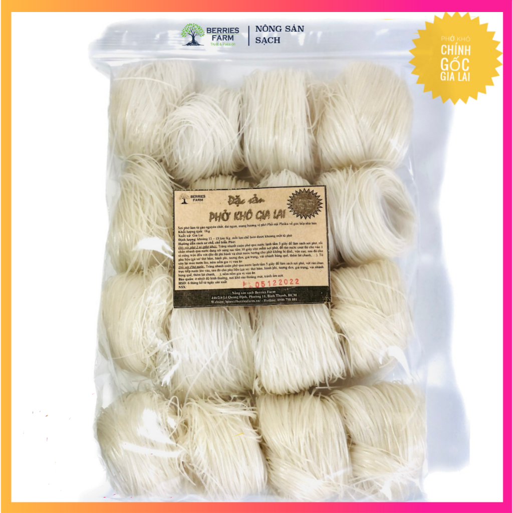 Đặc sản bánh PHỞ KHÔ GIA LAI vắt tay thủ công, 100% từ gạo nguyên chất (1kg 16 cuộn) có bán TƯƠNG ĐEN
