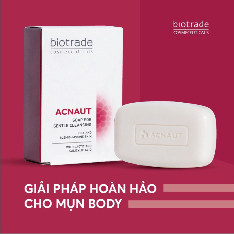 Xà phòng giảm mụn lưng, ngực, body Biotrade Acnaut Soap 100g