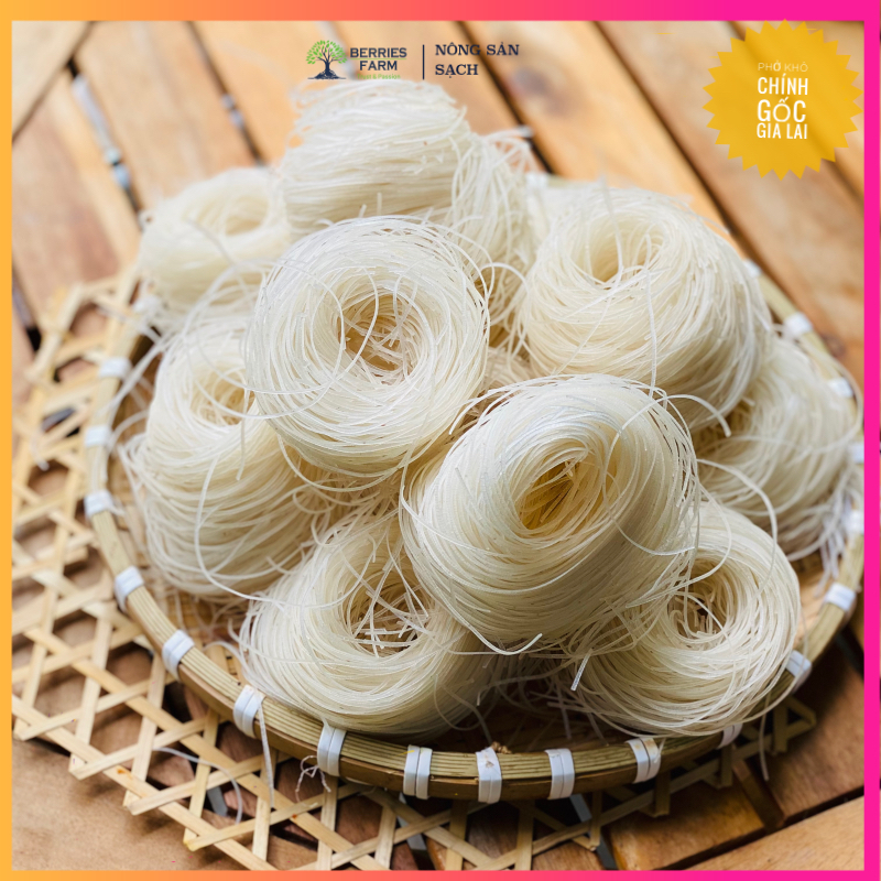 Combo 2Kg Đặc sản bánh PHỞ KHÔ GIA LAI vắt tay thủ công, 100% từ gạo nguyên chất , có bán tương đen