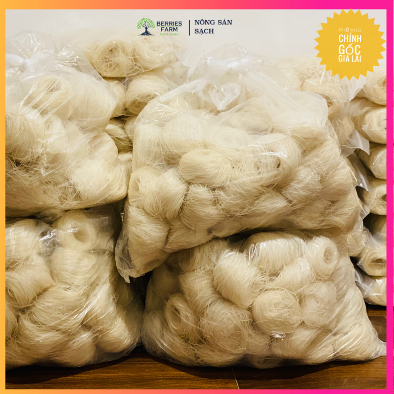 Combo 2Kg Đặc sản bánh PHỞ KHÔ GIA LAI vắt tay thủ công, 100% từ gạo nguyên chất , có bán tương đen