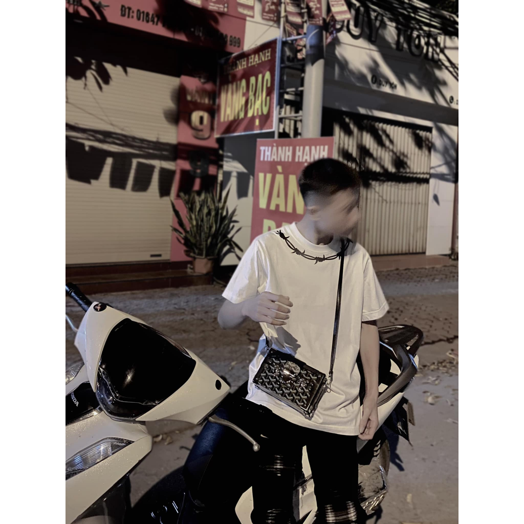 Áo Phông Unisex givechy Vòng Cổ dây gai Phong cách Boy phố 2023 100% cotton co giãn 2 chiều Mão 99