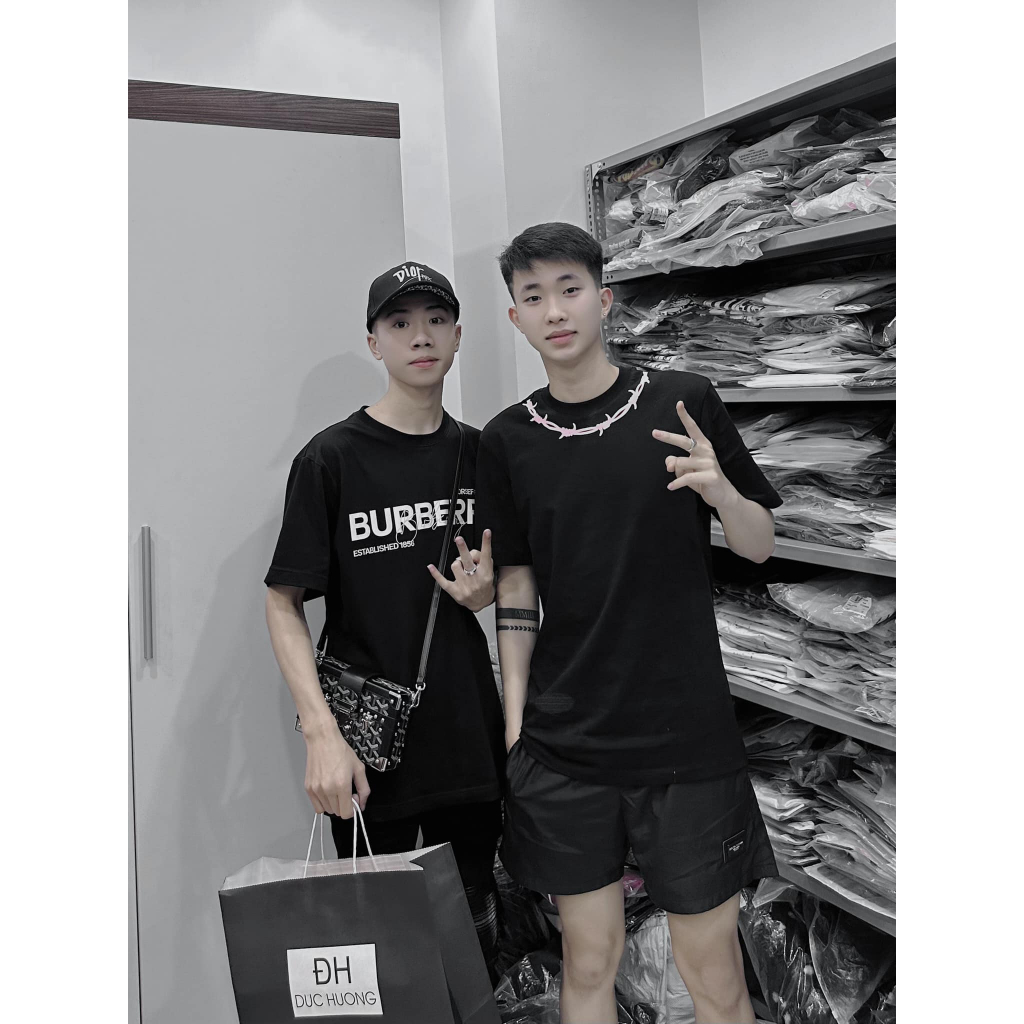 Áo Phông Unisex givechy Vòng Cổ dây gai Phong cách Boy phố 2023 100% cotton co giãn 2 chiều Mão 99