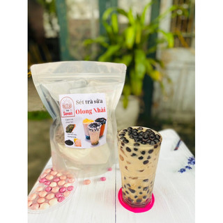 Sét trà sữa olong nhài trân châu đen nấu được 2,5-3lít cực đậm vị trà