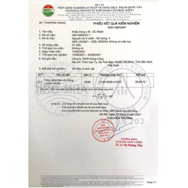 Khẩu trang kf94 DC Mask một thùng 300 cái chính hãng