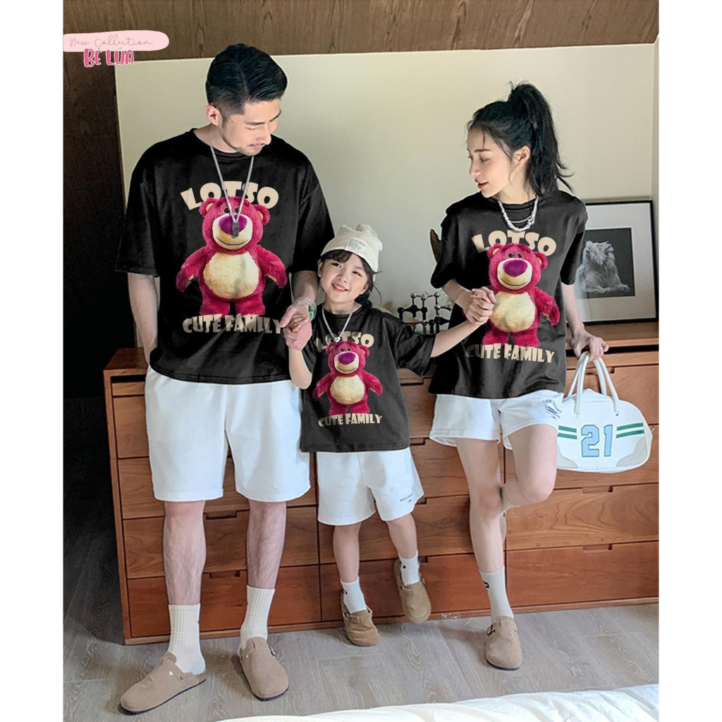 Áo thun gia đình gấu Lotso cho bé , áo phông trẻ em unisex ,hekids