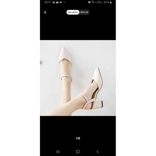 Giày sandal cao gót nữ mũi nhọn gót 5 cm