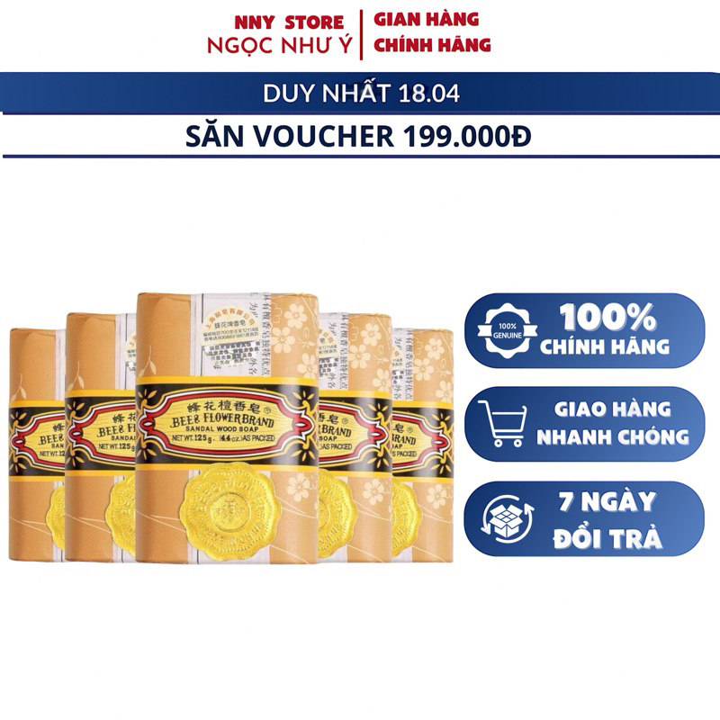 (Lốc 4 Cục) Xà Bông Trầm Con Ong Bee & Flower Brand Soap