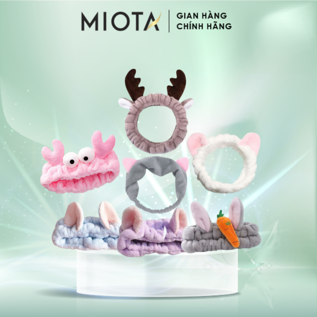 Băng đô rửa mặt trang điểm xinh xắn dễ thương tuần lộc, thỏ Miota