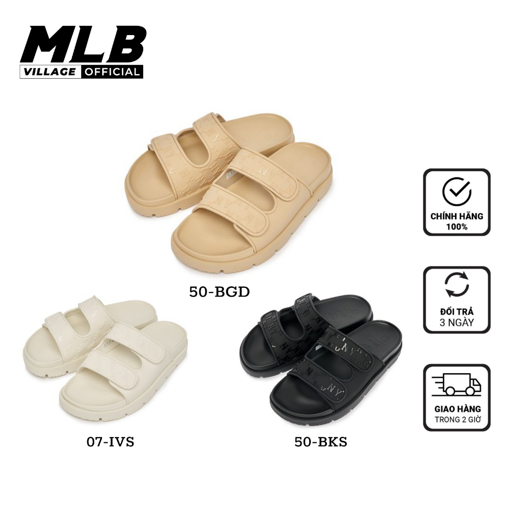 Dép MLB Chính Hãng - Dép MLB Chunky Bouncer Two Strap 3ALPCBT33