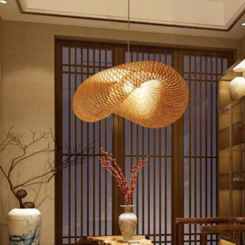 Đèn tre hình đám mây, đèn tre thả trần trang trí nhà cửa quán cafe và home stay  shop mây tre đan Anh Thư