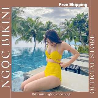 Bộ bikini 2 mảnh gọng chéo ngực quần nhúm sexy