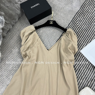 (Có sẵn) Váy thô tone màu be mặc 2 kiểu