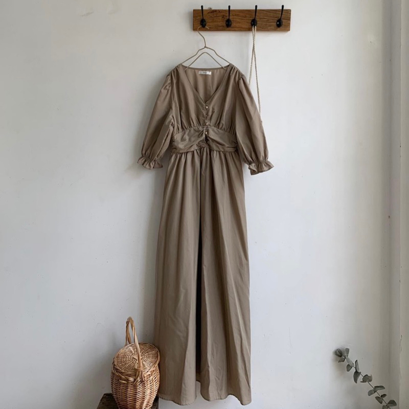Đầm nâu xinh dài - 2hand vintage - thanh lý đồ cá nhân