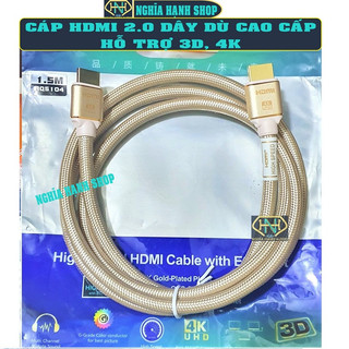 Dây hdmi 2.0 dài 1.5m choseal hỗ trợ 3d 4k dây dù cao cấp- cáp hdmi 2.0 cao cấp - hdmi cable