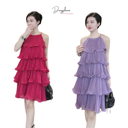 Váy yếm xếp ly 5 tầng hot trend 2023 - Dungpham.Boutique