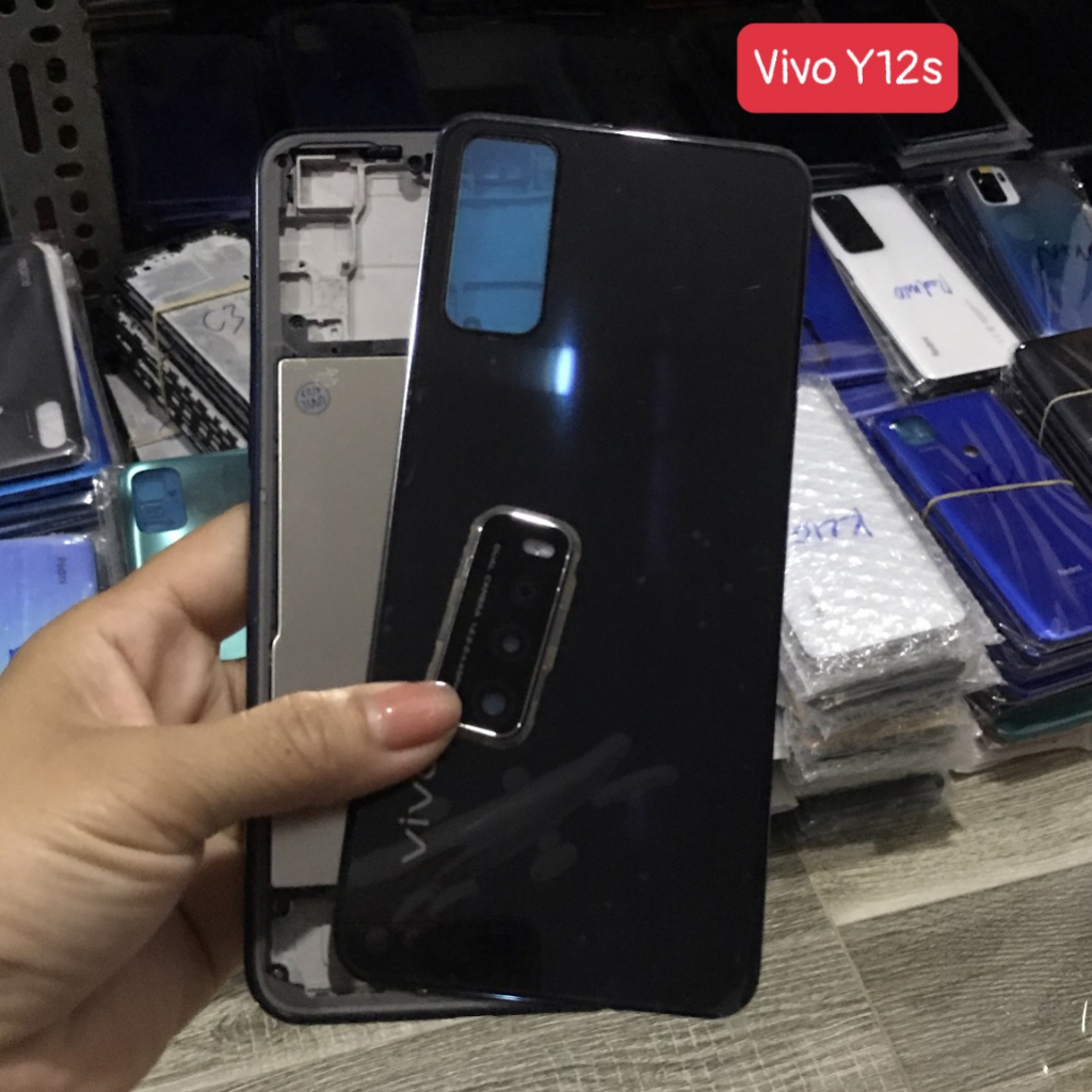 Bộ xương vỏ vivo Y12s zin kèm cụm kính camera, nút bấm