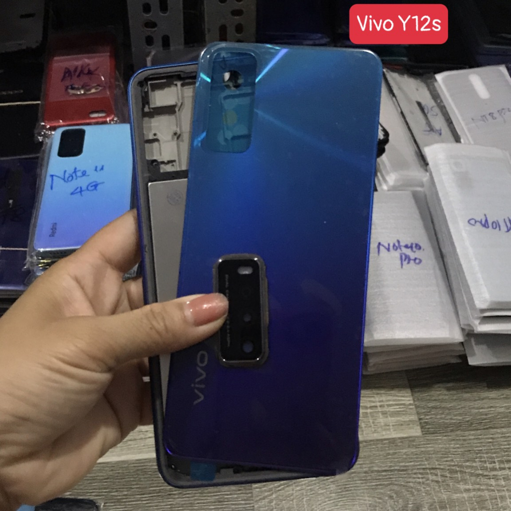 Bộ xương vỏ vivo Y12s zin kèm cụm kính camera, nút bấm