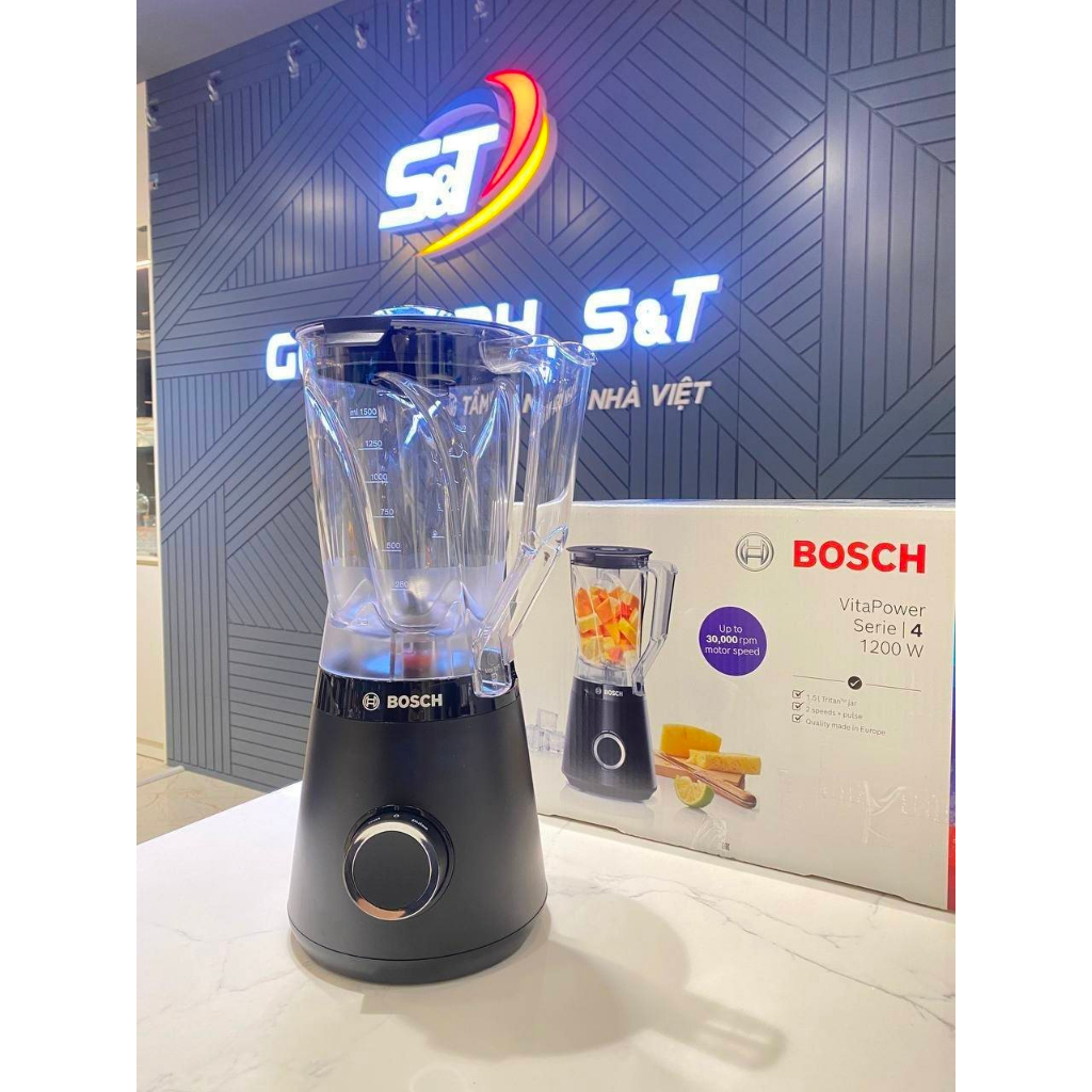 Máy xay sinh tố Bosch MMB6141B công suất 1200W, máy xay đa năng nội địa Đức GermanySnT 400063