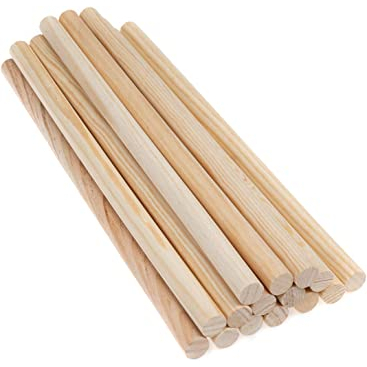 Thanh gỗ thông tròn dài 15cm  dùng làm chân ghế, nội thất, mô hình, decor, trang trí