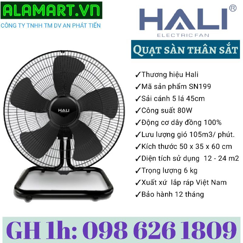 Quạt sàn công nghiệp HALI SN199 80w sải cánh 450mm