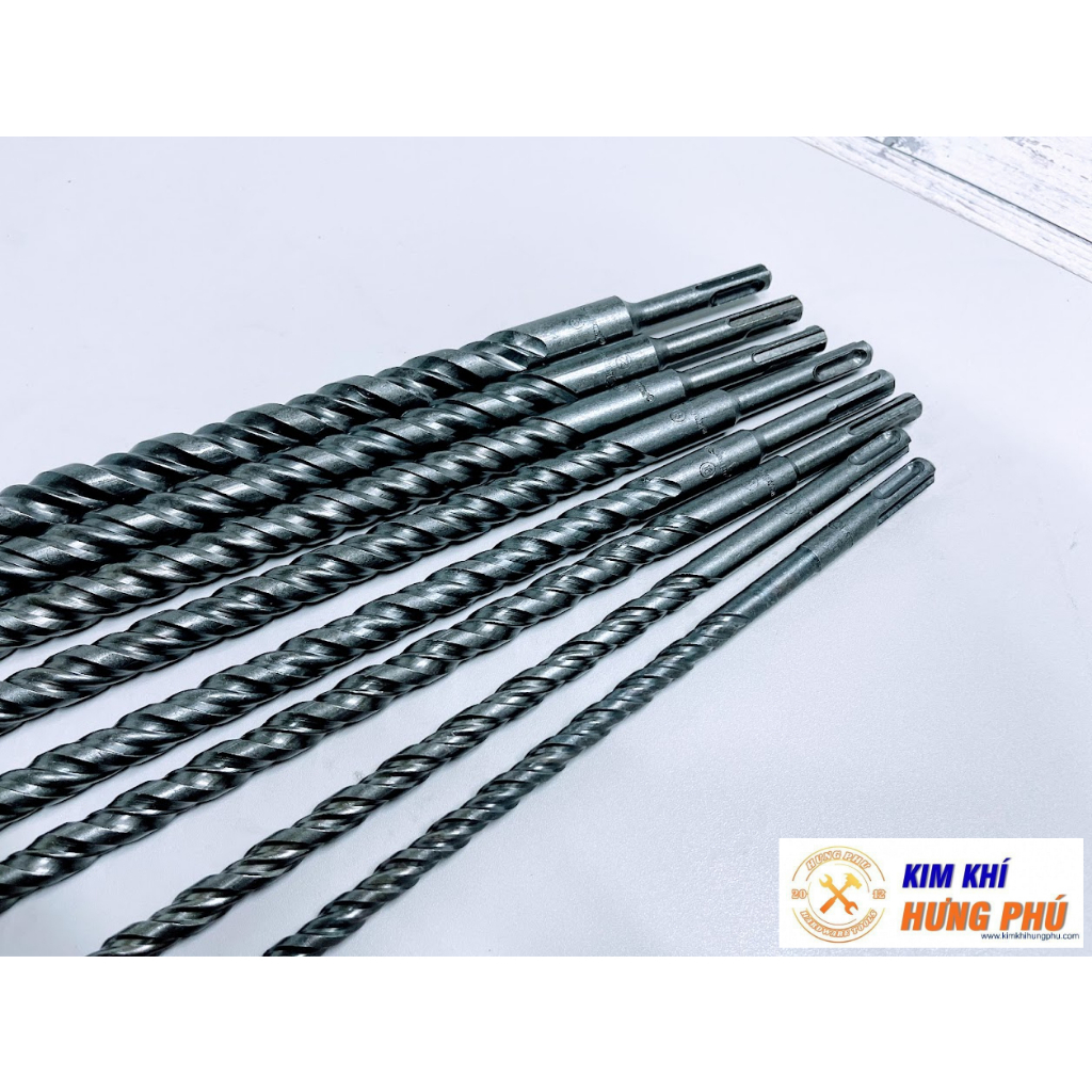 Mũi khoan bê tông xuyên tường 4 cạnh xịn KAPUSI DÀI 35CM đủ phi 10, 12, 14, 16, 18, 20, 22, 25mm
