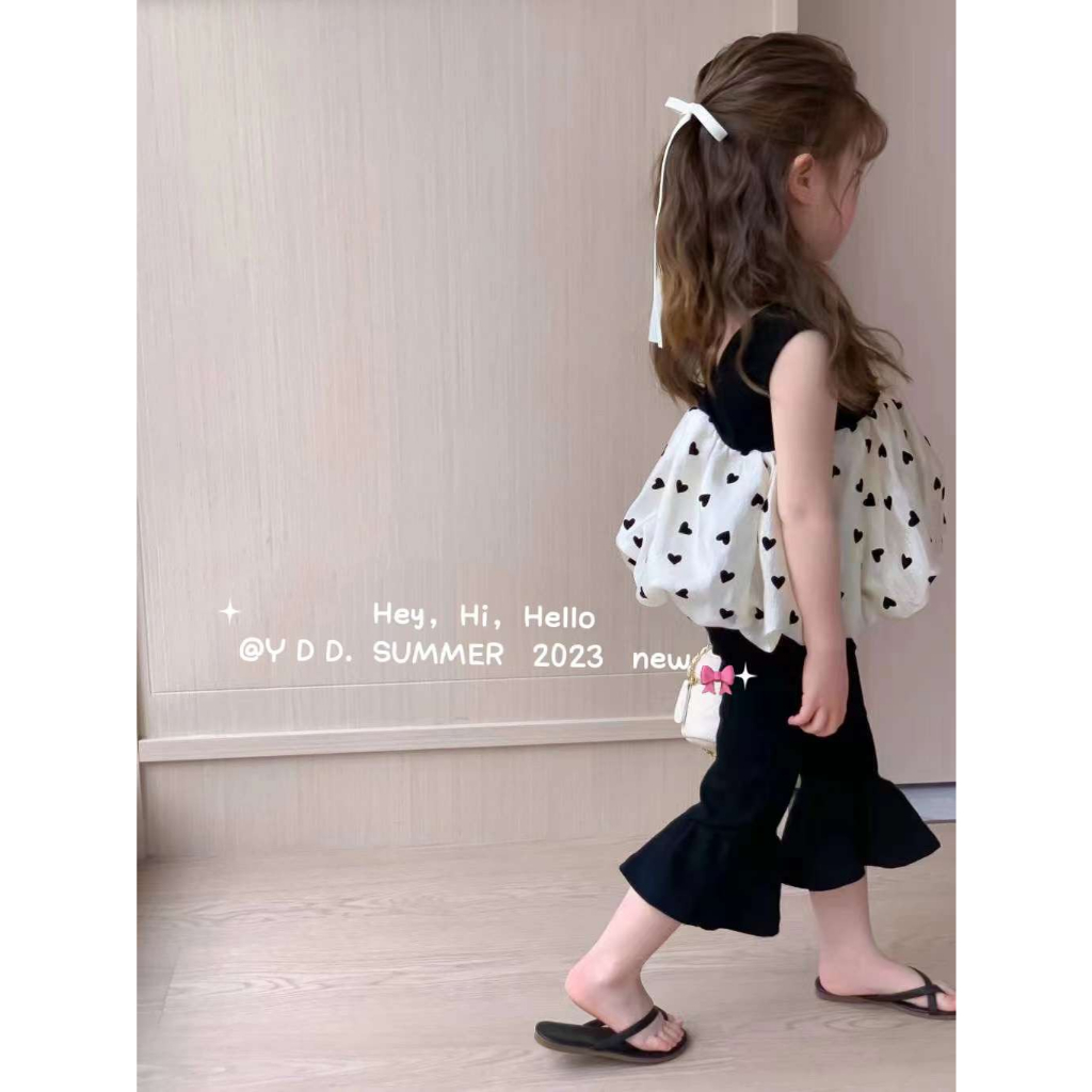 Set áo croptop + quần cluth bé gái, set áo chấm bi quần loe bé gái sành điệu, Set ren thêu họa tiết bé gái phong cách HQ